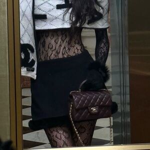 Show Me Your MuMu Black Ribbed Knit skirt size S